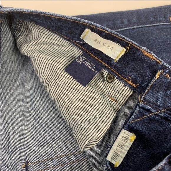 Madewell Rail Straight Dark Wash Jeans Size 26”X34” - Picture 8 of 8